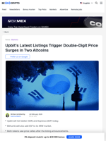 Upbit Will List 2 Altcoins Today: Here’s How Prices Reacted