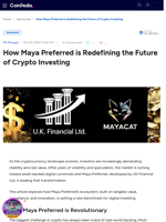 How Maya Preferred is Redefining the Future of Crypto Investing