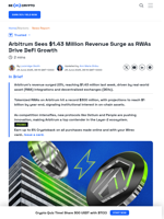 Arbitrum Sees $1.43 Million Revenue from RWA & DeFi