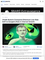 Ethereum’s Vitalik Buterin Compares Low-Risk DeFi To Google
