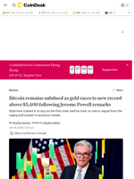 Bitcoin price news: BTC stuck at $89,000 as gold surges to fresh record