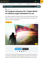 US Congress Faces Pressure Ahead of Crypto Week Vote.