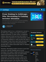 From Staking to Arbitrage: Why Mevstaking Is Gaining Investor Attention | CoinGape