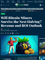 Will Bitcoin Miners Survive the Next Halving? Revenue and ROI Outlook - Crypto Daily