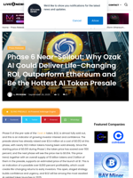 Phase 6 Near-Sellout: Why Ozak AI Could Deliver Life-Changing ROI, Outperform Ethereum and Be the Hottest AI Token Presale | Live Bitcoin News