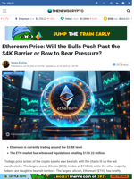 Ethereum Price: Will the Bulls Push Past the $4K Barrier or Bow to Bear Pressure?