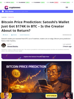 Bitcoin Price Prediction: Satoshi’s Wallet Just Got $174K in BTC – Is the Creator About to Return?