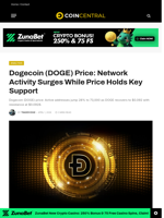 Dogecoin (DOGE) Price: Network Activity Surges While Price Holds Key Support - CoinCentral