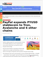 PayPal expands PYUSD stablecoin to Tron, Avalanche and 6 other chains - The Crypto News Wire