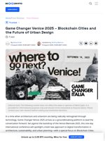 Game Changer Venice 2025 – Blockchain Cities and the Future of Urban Design