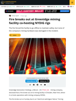 Fire Breaks Out at Greenidge New York Facility, Forcing it Offline