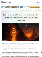 Bitcoin news: BTC price prediction & why Chainlink holders favour this altcoin for max gains - CoinJournal