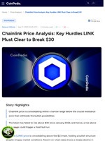 Chainlink Price Analysis: Key Hurdles LINK Must Clear to Break $30