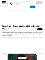 ZetaChain Team Wallets Hit in Exploit - U.Today
