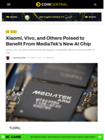Xiaomi, Vivo, and Others Poised to Benefit From MediaTek’s New AI Chip - CoinCentral