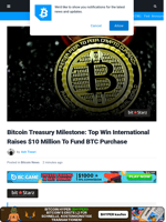Bitcoin Treasury Milestone: Top Win International Raises $10 Million To Fund BTC Purchase | Bitcoinist.com