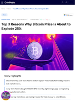 Top 3 Reasons Why Bitcoin Price Is About to Explode 25%