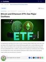Bitcoin and Ethereum ETFs See Major Outflows