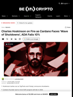 Charles Hoskinson on Fire as Cardano Faces ‘Wave of Shutdowns’, ADA Falls 10%