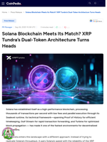 Solana Blockchain Meets Its Match? XRP Tundra’s Dual-Token Architecture Turns Heads