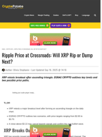 Ripple Price at Crossroads: Will XRP Rip or Dump Next?