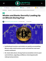 Whales and Banks Secretly Loading Up on Bitcoin During Fear - Crypto News Flash