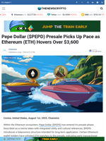 Pepe Dollar ($PEPD) Presale Picks Up Pace as Ethereum (ETH) Hovers Over $3,600 - TheNewsCrypto