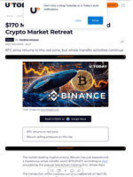 $170 Million in Bitcoin Moved Amid Crypto Market Retreat