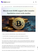 Bitcoin tests $100K support after massive liquidation event rocks market - CoinJournal