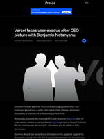 Vercel faces user exodus after CEO picture with Benjamin Netanyahu