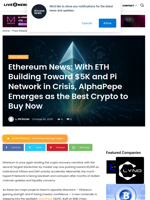 Ethereum News: With ETH Building Toward $5K and Pi Network in Crisis, AlphaPepe Emerges as the Best Crypto to Buy Now | Live Bitcoin News