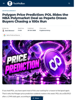 Polygon Price Prediction: POL Rides the NBA Polymarket Deal as Pepeto Draws Buyers Chasing a 100x Run - TechBullion