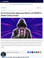 Sui Community Approves Return of $162M in Stolen Cetus Funds