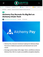 Alchemy Pay Reveals Its Big Bet on Alchemy Chain Tech - Crypto News Flash