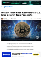 Bitcoin Price Eyes Recovery as U.S. Jobs Growth Tops Forecasts