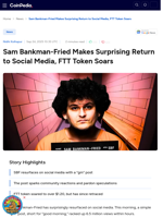 Sam Bankman-Fried Makes Surprising Return to Social Media, FTT Token Soars 