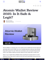 Atomic Wallet Review 2025: Is It Safe & Legit? – CryptoNinjas