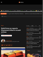 Gold firms on reports Khamenei killed in Israeli strikes
