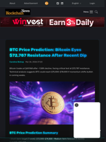 BTC Price Prediction: Bitcoin Eyes $72,787 Resistance After Recent Dip - Blockchain.News