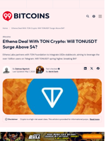 Ethena Labs Partners With TON, Will TONUSDT Hit $4