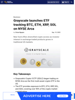 Grayscale launches ETF tracking BTC, ETH, XRP, SOL on NYSE Arca