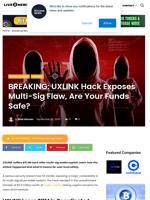 BREAKING: UXLINK Hack Exposes Multi-Sig Flaw, Are Your Funds Safe? | Live Bitcoin News
