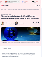 Bitwise Says Global War Could Expand Bitcoin Market Beyond Gold