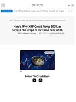 Here’s Why XRP Could Pump 500% as Crypto FGI Drops to Extreme Fear at 25
