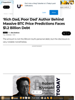 'Rich Dad, Poor Dad' Author Behind Massive BTC Price Predictions Faces $1.2 Billion Debt - U.Today