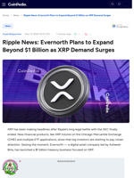 Ripple News: Evernorth Plans to Expand Beyond $1 Billion as XRP Demand Surges