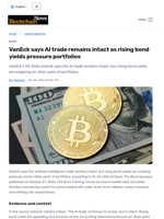 VanEck says AI trade remains intact as rising bond yields pressure portfolios - Blockchain.News