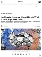 Stablecoin Issuance Should Begin With Banks, Says BOK Official - Decrypt
