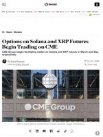 Options on Solana and XRP Futures Begin Trading on CME - Decrypt