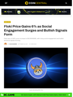 Floki Price Gains 6% as Social Engagement Surges and Bullish